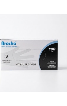 Broche Siyah Small Pudrasız Nitril Dövme Eldiveni 100 Adet Broche Siyah Small Pudrasız Nitril Dövme Eldiveni 100 Adet