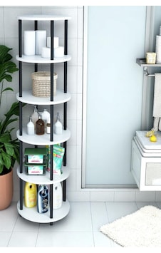 6 Raflı Yuvarlak Banyo Dolabı Rafı Banyo Düzenleyici Banyo Kileri Havlu Dolabı, Kolay Kurulum Beyaz 6 Raflı Yuvarlak Banyo Dolabı Rafı Banyo Düzenleyici Banyo Kileri Havlu Dolabı, Kolay Kurulum Beyaz