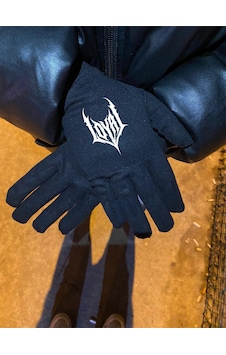 Loyal Gotik Reflektörlü Siyah Kumaş Eldiven1-fosfor-esnek-kış-drill-kar-motor-bisiklet Siyah