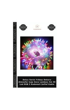 Delux Serisi Yılbaşı Dekoru Atmosfer Işığı Gece Lambası 5m 30 Led Rgb 2 Kademeli Şeffaf Kablo Delux Serisi Yılbaşı Dekoru Atmosfer Işığı Gece Lambası 5m 30 Led Rgb 2 Kademeli Şeffaf Kablo