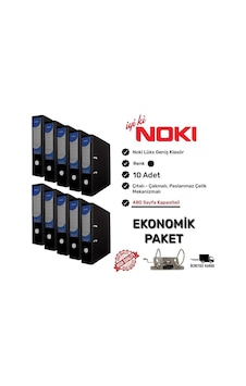 Noki Geniş Plastik Klasör Siyah 10'lu Paket Noki Geniş Plastik Klasör Siyah 10'lu Paket