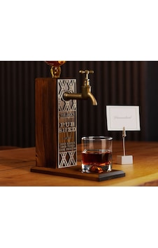Bk Gift Kişiye Özel Kabartma İsimli Musluklu Doğal Ahşap İçki Standı, Home Bar, Viski Çeşmesi, İçecek Dispenseri, Ahşap İçecek Çeşmesi-23