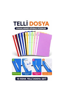 Telli Dosya 10 Renk A4 1 Paket Ekonomik Kaliteli Plastik Telli Dosya Evrak Sunum Dosyası Renkli Ofis Büro Okul Telli Dosya 10 Renk A4 1 Paket Ekonomik Kaliteli Plastik Telli Dosya Evrak Sunum Dosyası Renkli Ofis Büro Okul