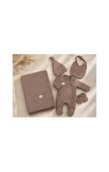 By Murat Baby Waffle Dokulu 5 Parça Yenidoğan Bebek Hastane Çıkışı Seti kahverengi By Murat Baby Waffle Dokulu 5 Parça Yenidoğan Bebek Hastane Çıkışı Seti kahverengi