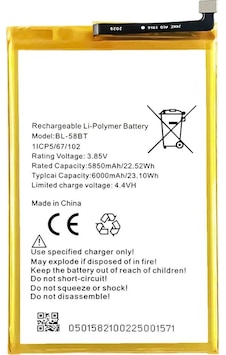 Tecno Pova 4 Bl-58bt Uyumlu İthal Pil Tecno Pova 4 Bl-58bt Uyumlu İthal Pil