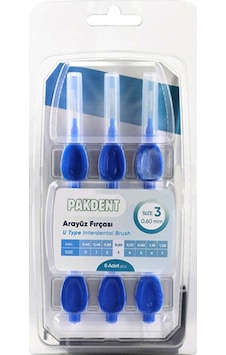 Pakdent Arayüz Fırçası Mavi 0,60mm 6 Adet Pakdent Arayüz Fırçası Mavi 0,60mm 6 Adet