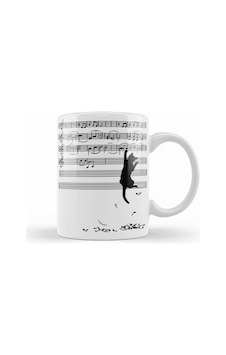 Yaramaz Komik Müzik Notalı Kedi Cat Kupa Bardak Porselen Karışık Yaramaz Komik Müzik Notalı Kedi Cat Kupa Bardak Porselen Karışık