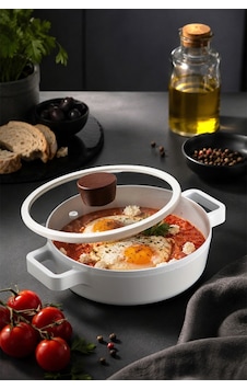 Neoflam Fika Seramik Kaplama İndüksiyonlu Cam Kapaklı Sahan 18 Cm - Beyaz Neoflam Fika Seramik Kaplama İndüksiyonlu Cam Kapaklı Sahan 18 Cm - Beyaz