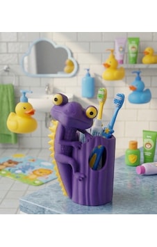 Sevimli Kertenkele Kalemlik - Çocuk Diş Diş Fırçası Standı Banyo Düzenleyici - 3D Tasarım Sevimli Kertenkele Kalemlik - Çocuk Diş Diş Fırçası Standı Banyo Düzenleyici - 3D Tasarım