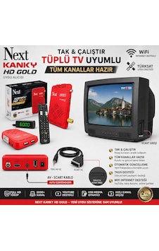 Next Kanky Hd Gold Full Hd Uydu Alıcısı Tüplü Tv Uyumlu Av Scart Kablolu, Tkgs Otomatik Güncelleme