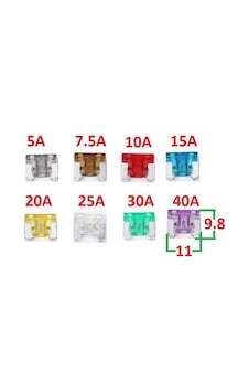 Japon Araçlar Için Bacaksız Mini Bıçak Sigorta Alçak Profil / Yassı 100 Adet 5a 7.5a 10a 15a 20a 25 10