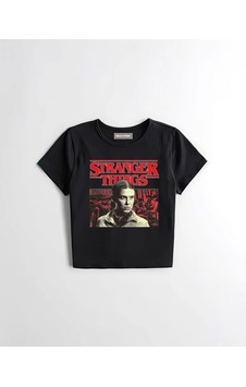 Kalic Studio Stranger Things Baby Tee Siyah Kalic Studio Stranger Things Baby Tee Siyah