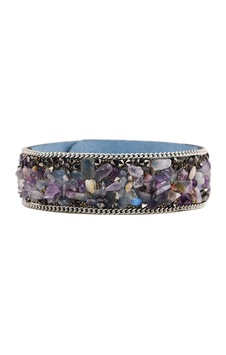 Omark Cotton Crystal Stones Bileklik No3 Mor