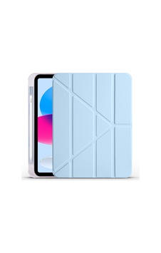 Aksesuarcim Apple iPad Uyumlu 10.9 2022 10. İle Uyumlu Kılıf Silikon Yumuşak Kalem Bölmeli Esnek 4 Farklı Stand Olabilen Tablet Kılıfı Mavi Sku: Zeusb0fhj6tmpr Arka Kapak