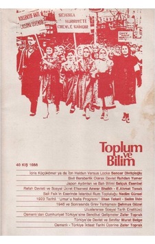 Toplum Ve Bilim 40 Kış 1988 Japon Aydınları Ve Batı Bilimi Türkiye'de Devlet Ve Sınıflar Toplum Ve Bilim 40 Kış 1988 Japon Aydınları Ve Batı Bilimi Türkiye'de Devlet Ve Sınıflar