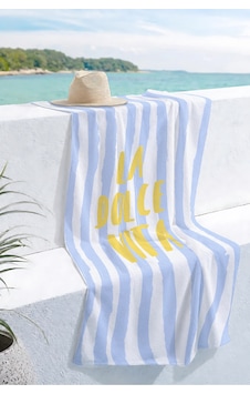 Çizgili Yazı Temalı Mavi Beyaz Plaj Havlusu-akdeniz Stil Sarı Detaylı Hızlı Kuruyan Mikrofiber Havlu Çok Renkli Çizgili Yazı Temalı Mavi Beyaz Plaj Havlusu-akdeniz Stil Sarı Detaylı Hızlı Kuruyan Mikrofiber Havlu Çok Renkli