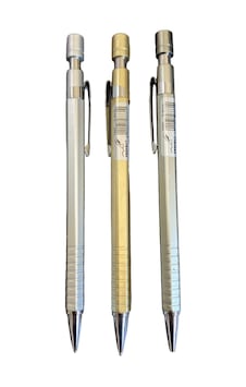 Perfect 7057 Versatil Mekanik Kurşun Kalem 0.9mm Metal Gövde 3'lü Set Gümüş Gold