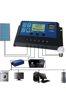 Solar Güneş Paneli Akü Şarj Kontrol Cihazı 30 Amper-12V-24V Solar Güneş Paneli Akü Şarj Kontrol Cihazı 30 Amper-12V-24V