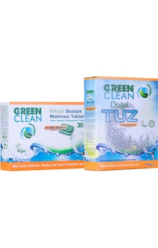 Green Clean Bitkisel Bulaşık Makinesi Tableti 30 Tablet + Tuz 1500 G Green Clean Bitkisel Bulaşık Makinesi Tableti 30 Tablet + Tuz 1500 G