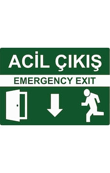 Acil Çıkış Emergency Exıt İsg Uyarı Levhası Pvc A5 15x21 Cm Acil Çıkış Emergency Exıt İsg Uyarı Levhası Pvc A5 15x21 Cm