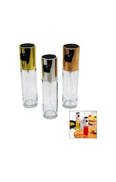 Lunaev 100 Ml Sprey Cam Yağdanlik Krom - Renkli Sprey Kafa - İnce Uzun Şi Şe Açık Beyaz