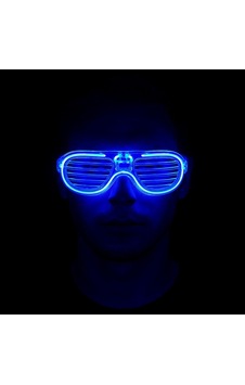 Mavi Led Işıklı Parti Gözlüğü - Neon Glow Gözlük 3 Modlu Tdrtr