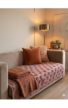 Ponpon Koltuk Örtüsü Mürdüm 100x240 Ponpon Koltuk Örtüsü Mürdüm 100x240