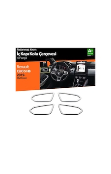 S-Dizayn  Renault Clio Uyumlu 5 Krom İç Kapı Kolu Çerçevesi 4 Parça. 2019 Ve Üzeri Mat Krom