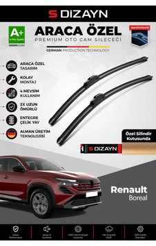 S-dizayn Renault Boreal Ön Cam Silecek Seti 2025 Üzeri Premium Araca Özel 60-45 Cm A+ Kalite