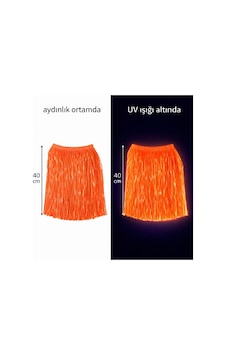 Neon Turuncu Hawaii Parti Eteği 40 Cm