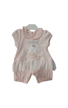 Cebeciticaret Kız Bebek Tulum Somon-3 Aylık-Somon Çok Renkli