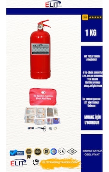 1 Kg Araç İçin Yangın Söndürücü + İlk Yardım Çantası