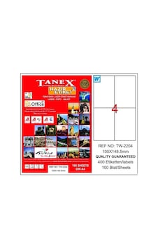 Tanex Tw-2204 105X148.5 Mm Laser Etiket 100 Adet Tanex Tw-2204 105X148.5 Mm Laser Etiket 100 Adet