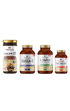 Herovix Özel Kalori Desteği 4'lü Paket Omega-3, Çinko Pikolinat, Herovix Özel Kalori Desteği 4'lü Paket Omega-3, Çinko Pikolinat,