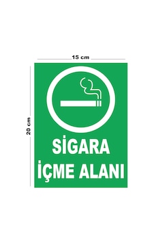 Metal Sigara İçme Alanı 15cm X 20cm Uyarı Levhası Yönlendirme Tabelası Metal Sigara İçme Alanı 15cm X 20cm Uyarı Levhası Yönlendirme Tabelası