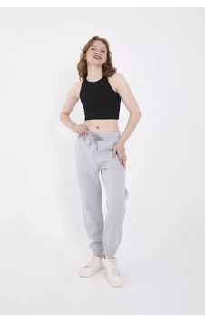 Üç İplik Basic Lastikli Eşofman Pantolon - Gri 001 Üç İplik Basic Lastikli Eşofman Pantolon - Gri 001
