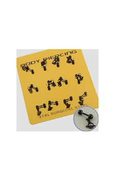 Siyah - 676 - Renkli Sallantılı Çelik Piercing - Shopılke - 1 Adet-siyah Siyah - 676 - Renkli Sallantılı Çelik Piercing - Shopılke - 1 Adet-siyah