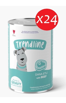 Trendlıne Konserve Sos İçinde Et Parçacıklı Dana Etli Yetişkin Köpek Maması 400 G 24 Adet Trendlıne Konserve Sos İçinde Et Parçacıklı Dana Etli Yetişkin Köpek Maması 400 G 24 Adet