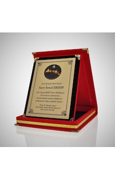 Plaket Ödül Derece Başarı Anı Hediye Plaketleri Kırmızı