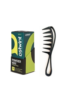 Ostwint Pudra Toz Wax Yeşil Saç Şeillendirici 20 G + Geniş Aralıklı Wax Tarağı