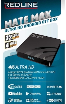Redline Mate Max 4gb 32gb Ultra Hd Android Tv Box-140324 Redline Mate Max 4gb 32gb Ultra Hd Android Tv Box-140324