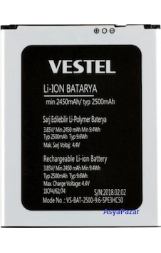 Vestel Uyumlu Venüs E3 Pil Batarya Vs-Bat-2500 İthal Vestel Uyumlu Venüs E3 Pil Batarya Vs-Bat-2500 İthal