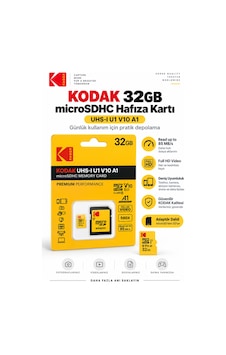 32gb Microsdhc Hafıza Kartı Uhs-ı U1 V10 A1 Class 10 85 Mb/s Full Hd Destekli Sd Adaptörlü 32gb Microsdhc Hafıza Kartı Uhs-ı U1 V10 A1 Class 10 85 Mb/s Full Hd Destekli Sd Adaptörlü