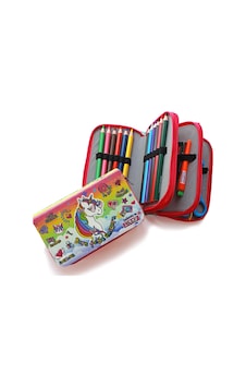 Kalem Kutusu Unicorn Pembe Cool Tarz Kawai Organizer Kalemkutu Üç Bölmeli Kalemlik Beyaz - Çok Renkli Kalem Kutusu Unicorn Pembe Cool Tarz Kawai Organizer Kalemkutu Üç Bölmeli Kalemlik Beyaz - Çok Renkli
