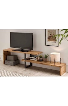 Kuzela Metal Ayaklı Masif Ahşap Iki Katlı Tv Ünitesi. Ahşap Kuzela Metal Ayaklı Masif Ahşap Iki Katlı Tv Ünitesi. Ahşap