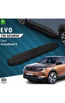 S-dizayn Opel Grandland X 2 Hybrid Evo Siyah Yan Basamak 183 Cm 2024 Üzeri A+ Kalite