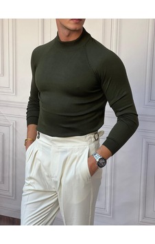 Modefendi Slimfit Kalıp Pamuklu Triko Yarım Balıkçı Triko Kazak Haki Modefendi Slimfit Kalıp Pamuklu Triko Yarım Balıkçı Triko Kazak Haki