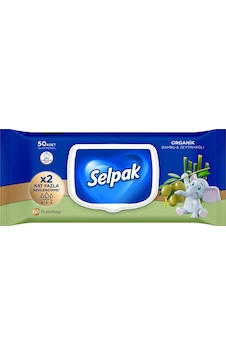 Selpak Organik Bambu & Zeytinyağlı Özlü Islak Mendil 50'li 3'lü Set