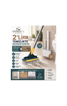 2'li Banyo Temizlik Seti Uzun Saplı Döner Başlıklı Fırçalı Çekpas + İkili Tuvalet Fırçası Beyaz Beyaz 2'li Banyo Temizlik Seti Uzun Saplı Döner Başlıklı Fırçalı Çekpas + İkili Tuvalet Fırçası Beyaz Beyaz