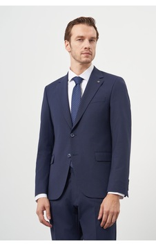 Morven Erkek Lacivert Yün Slim Fit Mono Yaka Takım Elbise 25mc001022208 Lacivert